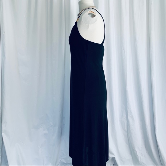 Lauren Ralph Lauren Black & Gold Midi Dress M - Picture 4 of 6